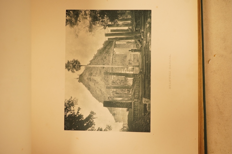 Cave, Henry W. - The Ruined Cities of Ceylon. 1st edition, 47 photo. plates (with captioned guards); rebound morocco backed cloth, gilt ruled and decorated panelled spine, original gilt pictorial label on upper cover, ge
